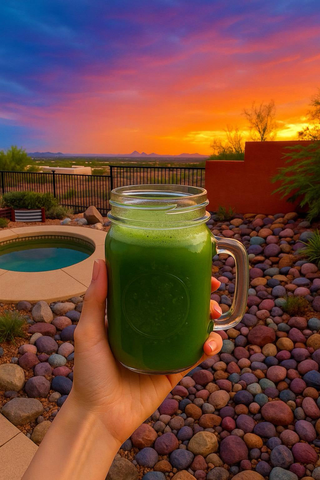 Glass of green juice