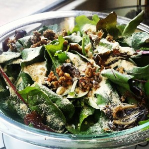 Andrea's walnut date salad with sweet and sour dressing!