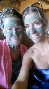 Kathy and I did a skin tightening mask made from clay, avocado and lemon!